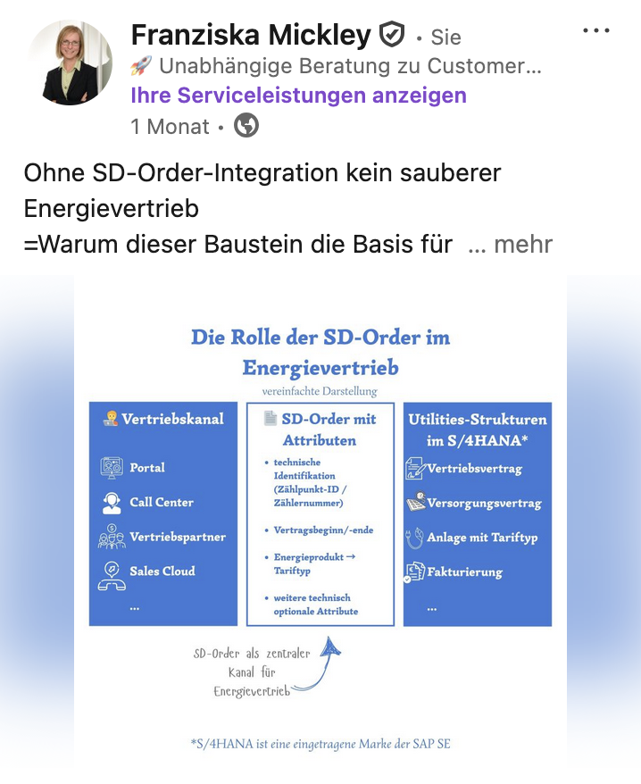 Ohne SD-Order-Integration kein sauberer Energievertrieb