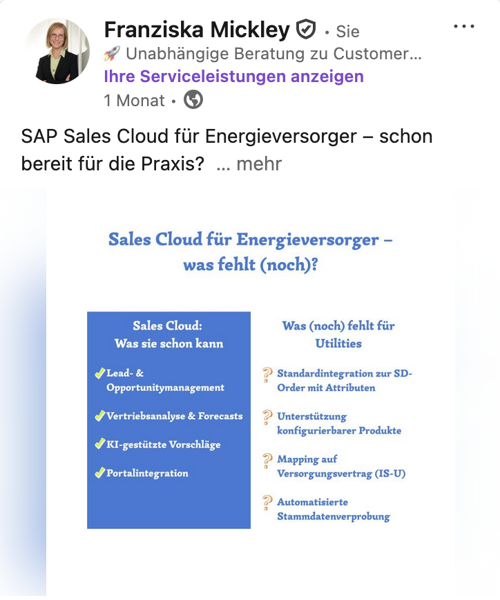SAP Sales Cloud für Energieversorger – schon bereit für die Praxis?